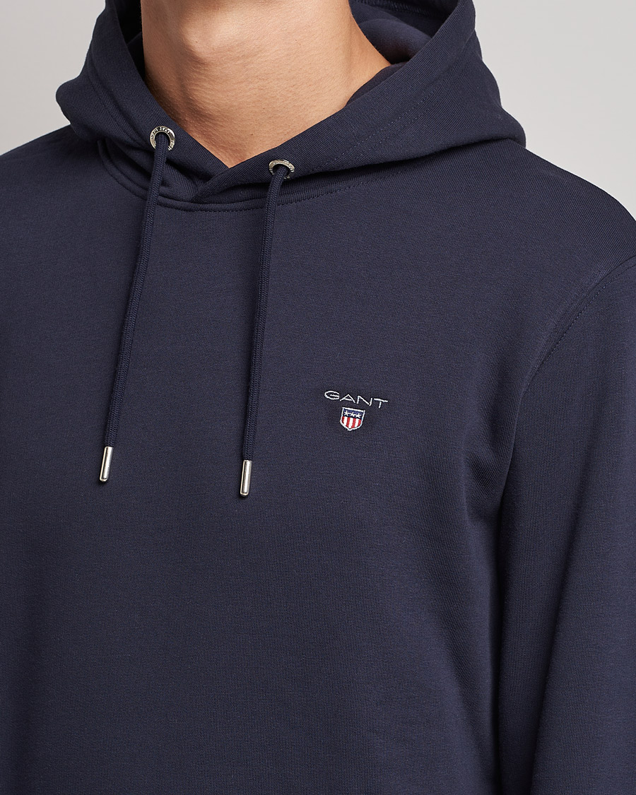 Men | Sweaters & Knitwear | GANT | Original Shield Logo Hoodie Evening Blue