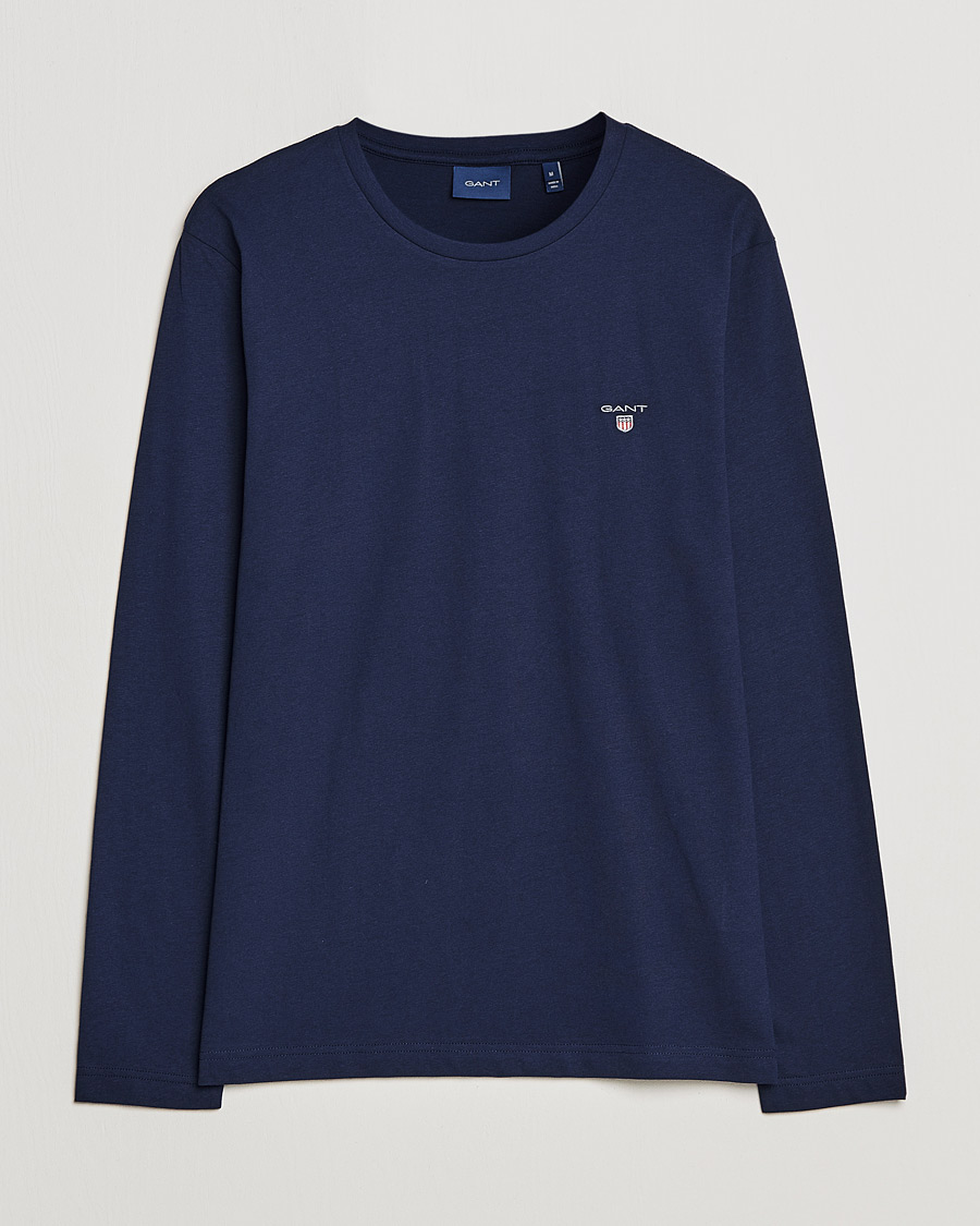 Men | T-Shirts | GANT | The Original Long Sleeve T-shirt Evening Blue