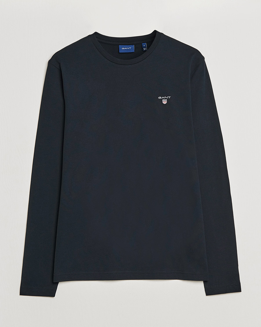 Men | T-Shirts | GANT | The Original Long Sleeve T-shirt Black
