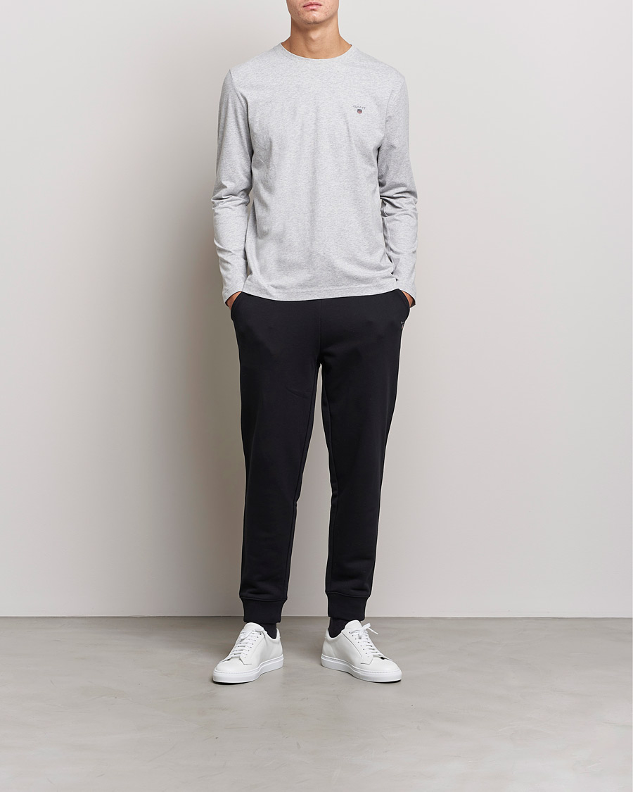 Men | T-Shirts | GANT | The Original Long Sleeve T-shirt Light Grey Melange