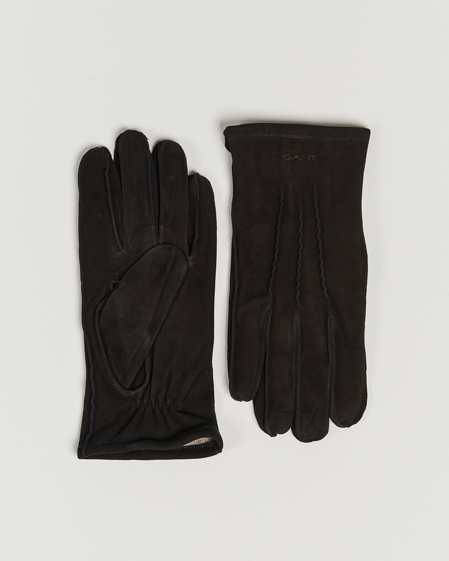 Men | Gloves | GANT | Classic Suede Gloves Black