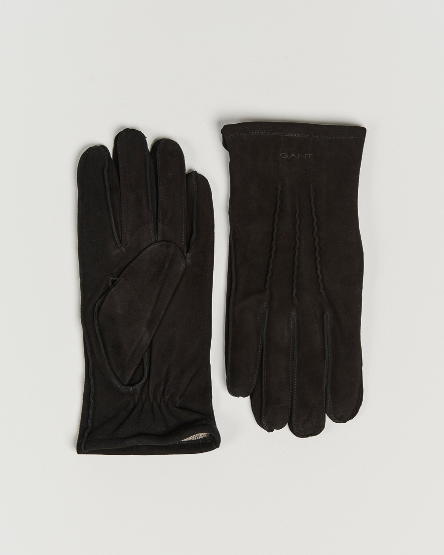 Men | GANT Classic Suede Gloves Black | GANT | Classic Suede Gloves Black