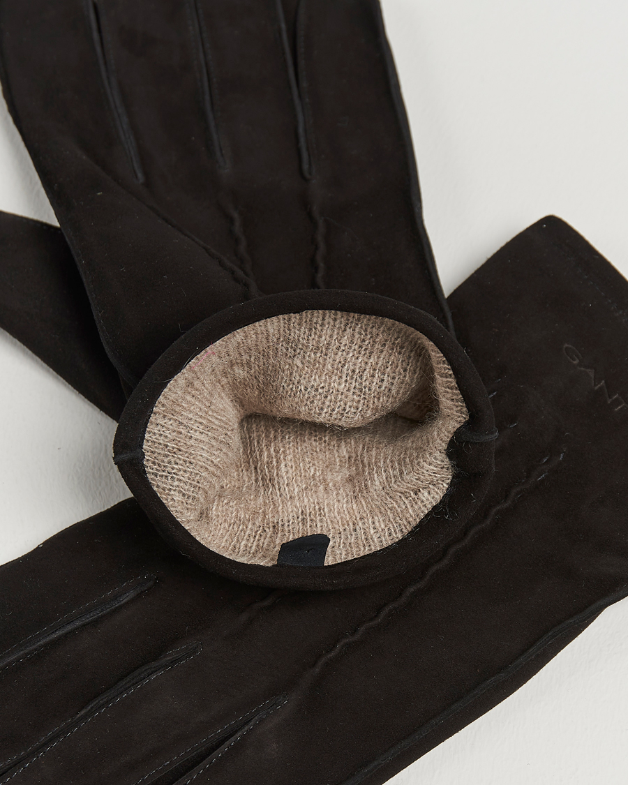 Men | GANT Classic Suede Gloves Black | GANT | Classic Suede Gloves Black
