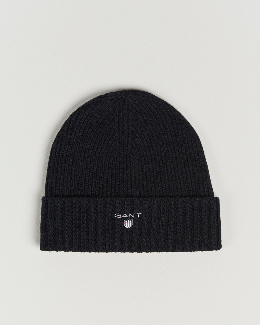 Men | GANT Wool Lined Beanie Black | GANT | Wool Lined Beanie Black