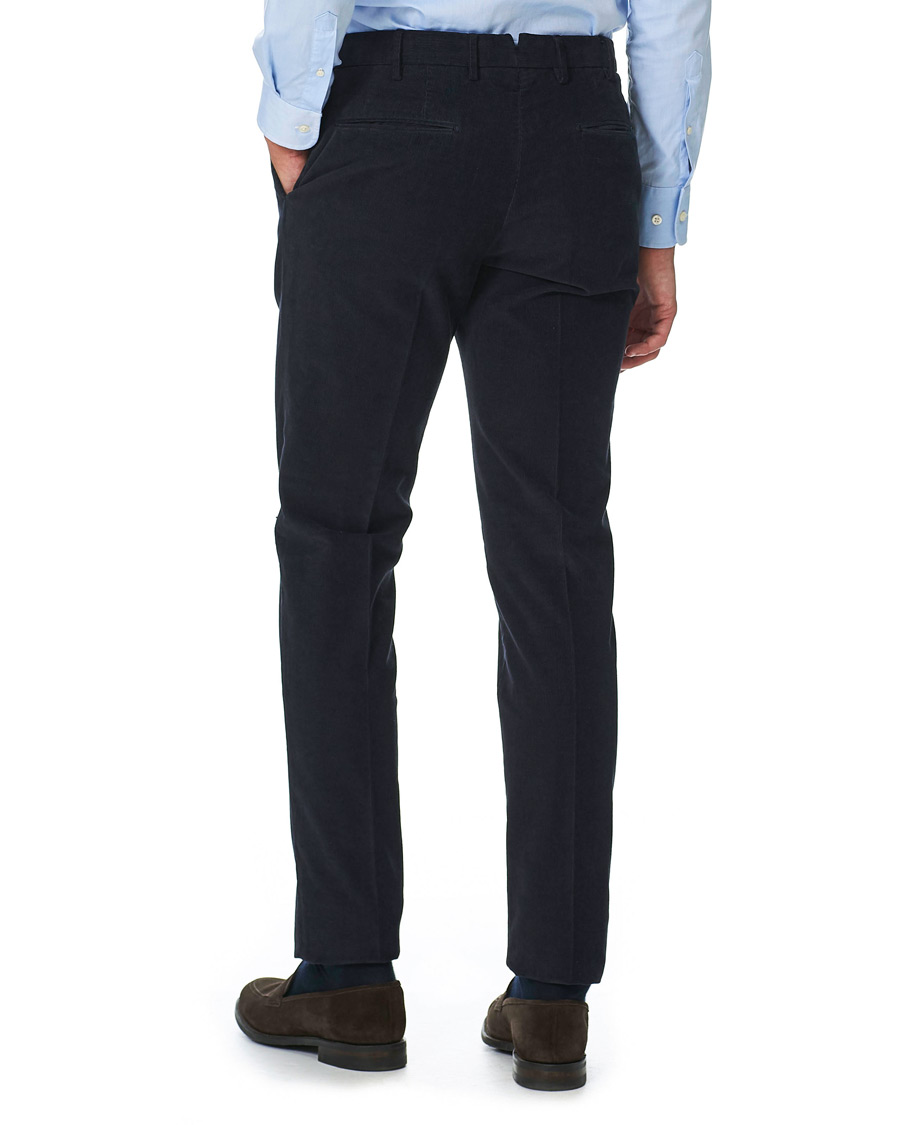 Men | Trousers | Incotex | Slim Fit Corduroy Trousers Navy