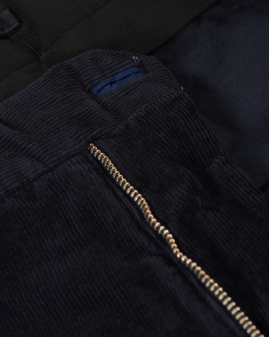Men | Trousers | Incotex | Slim Fit Corduroy Trousers Navy