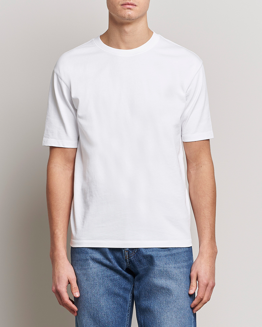 Men | White t-shirts | Drake's | Short Sleeve Hiking Tee White