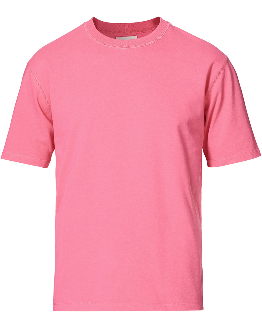 Men | T-Shirts | Drake's | Cotton Crew Neck Hiking Tee Fuschia