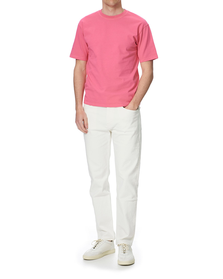 Men | T-Shirts | Drake's | Cotton Crew Neck Hiking Tee Fuschia