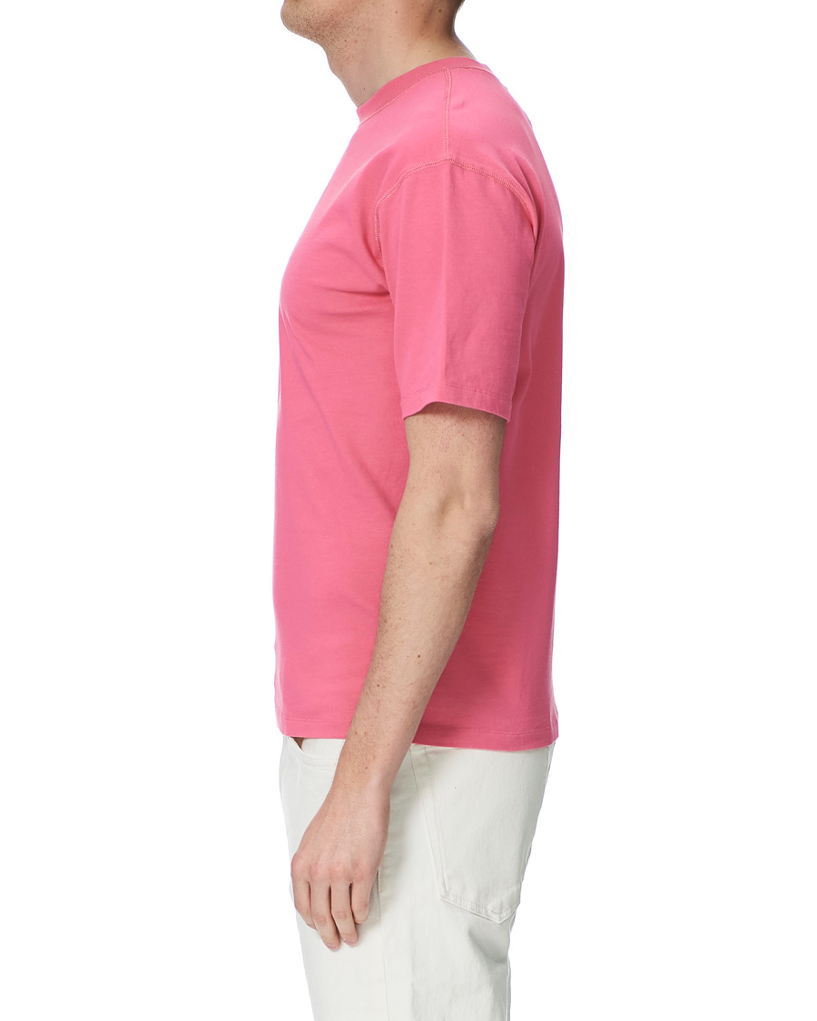 Men | T-Shirts | Drake's | Cotton Crew Neck Hiking Tee Fuschia