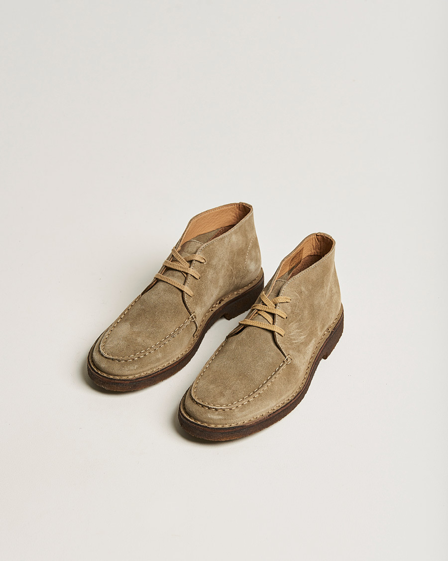 Men | Preppy Authentic | Drake's | Crosby Moc-Toe Suede Chukka Boots Sand
