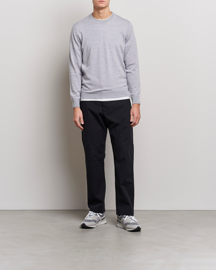 Men | Sweaters & Knitwear | NN07 | Ted Merino Crew Neck Pullover Light Grey