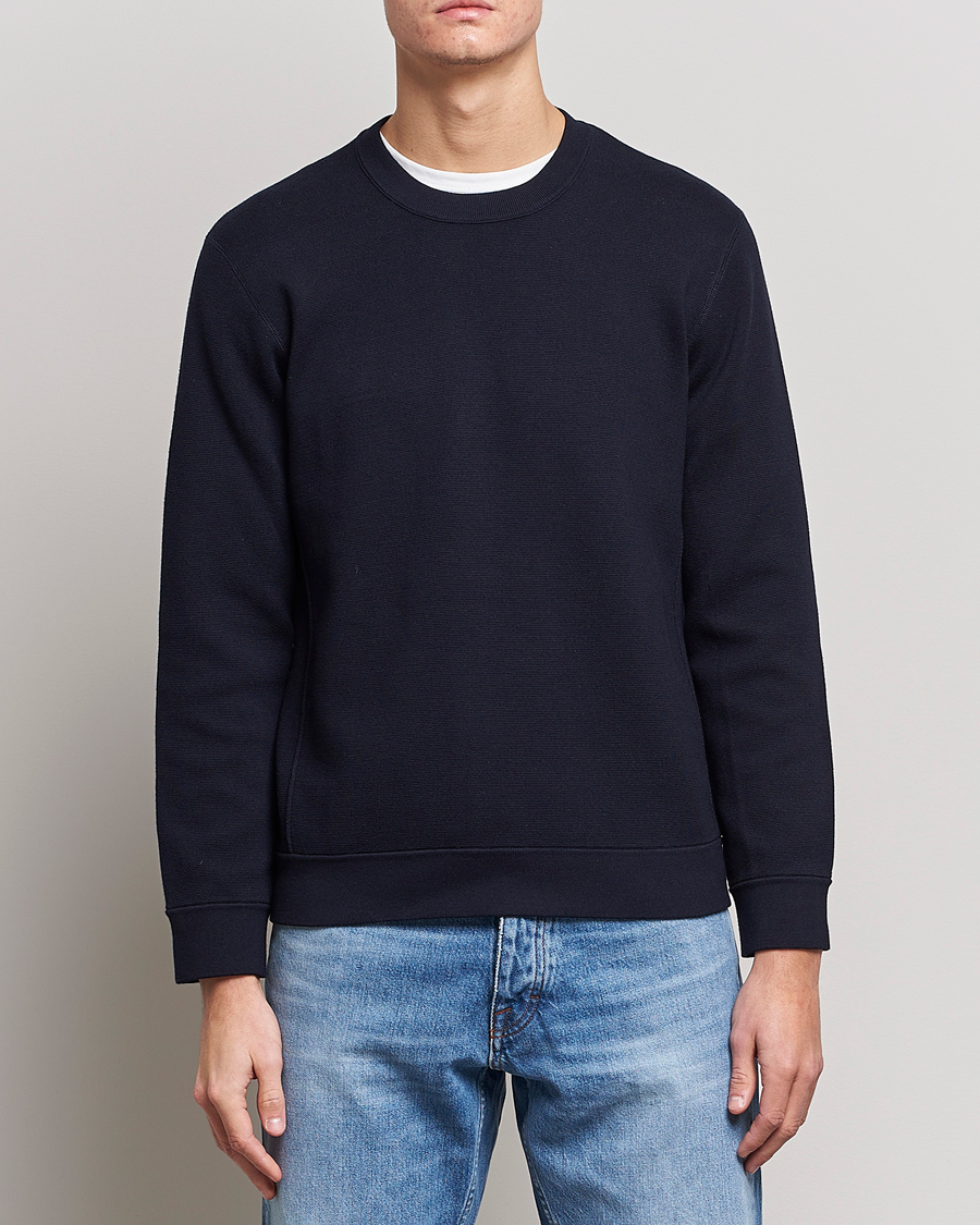 Men | Sweaters & Knitwear | NN07 | Luis Cotton/Modal Pullover Navy Blue