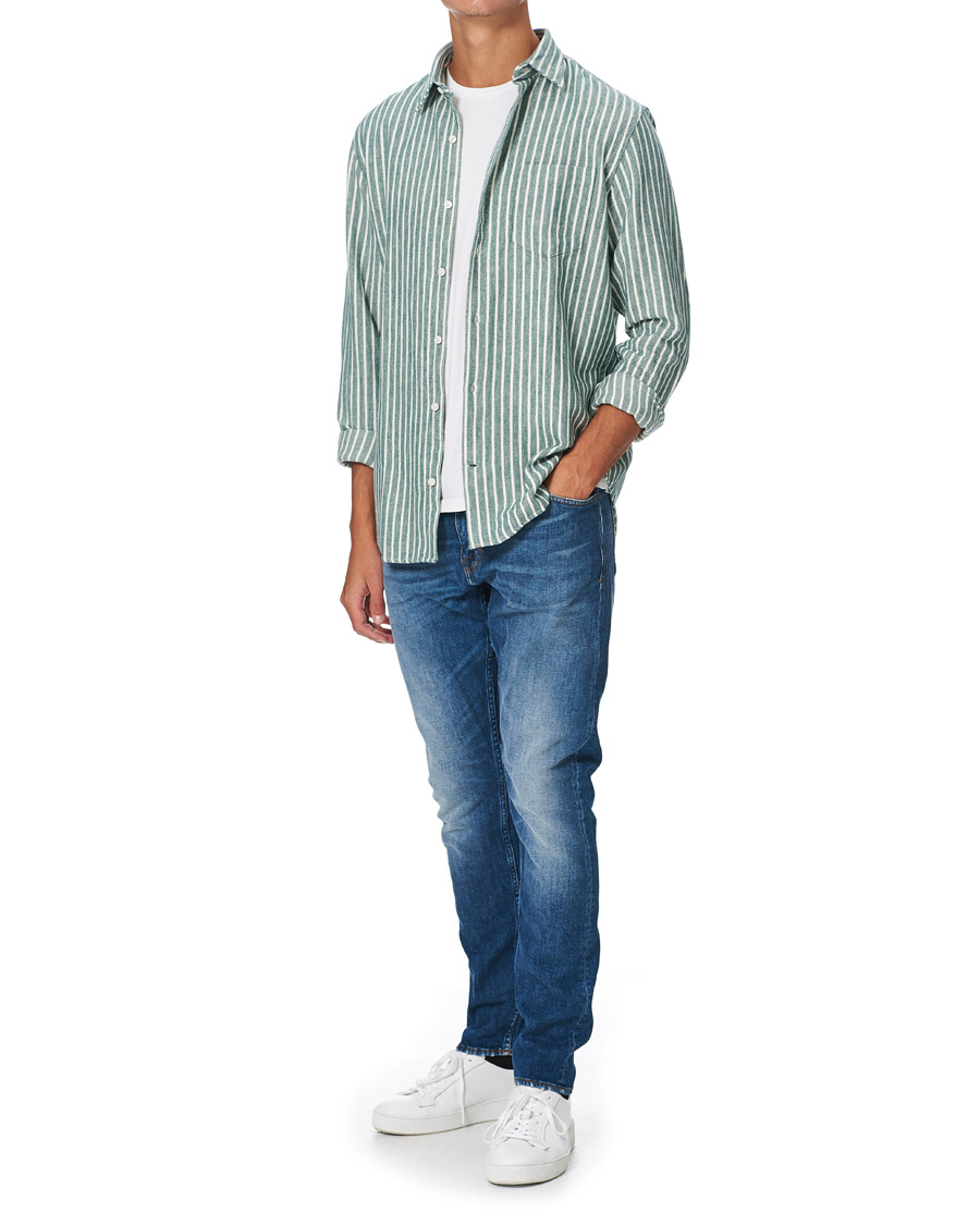 Men | Shirts | NN07 | Errico Striped Shirt Green/White
