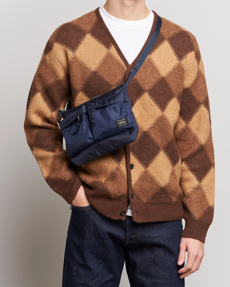 Men | Bags | Porter-Yoshida & Co. | Force Small Shoulder Bag Navy Blue