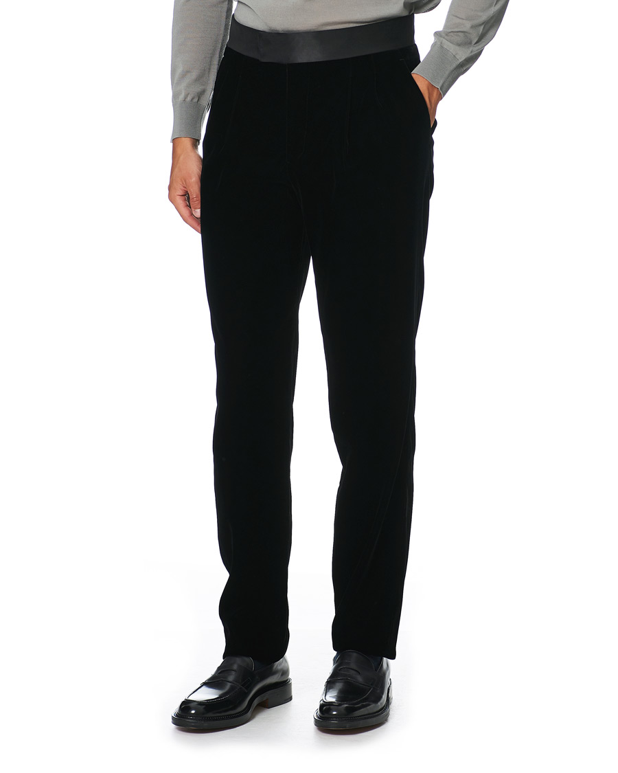 Men | Corduroy Trousers | Giorgio Armani | Velvet Evening Trousers Black