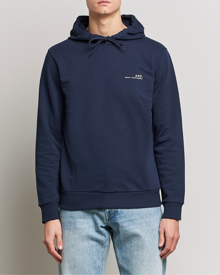 Men | Sweaters & Knitwear | A.P.C. | Item Hoodie Navy