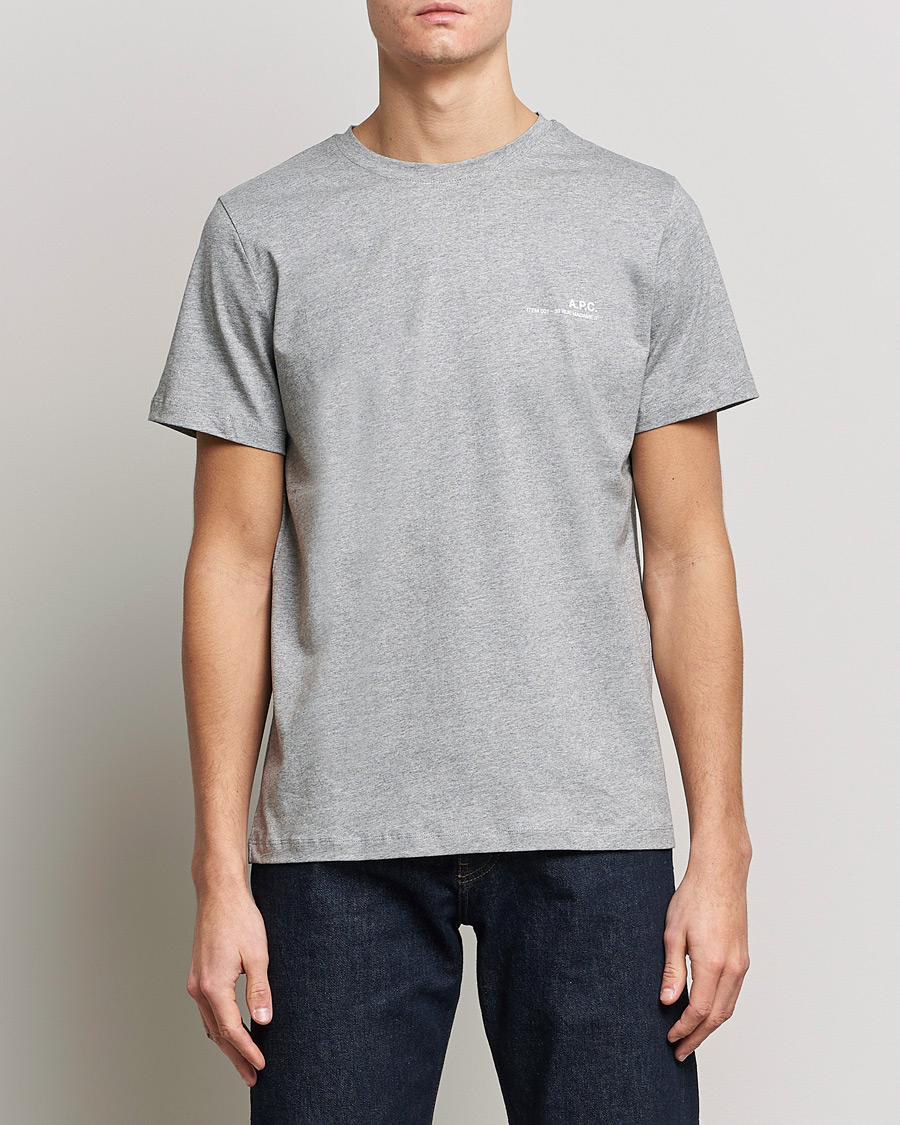 Men | T-Shirts | A.P.C. | Item Short Sleeve T-Shirt Heather Grey