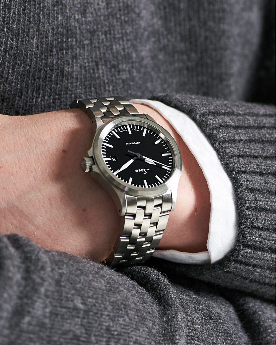 Herr | Stållänk | Sinn | 556 Date Stainless Steel Watch 38,5mm Black