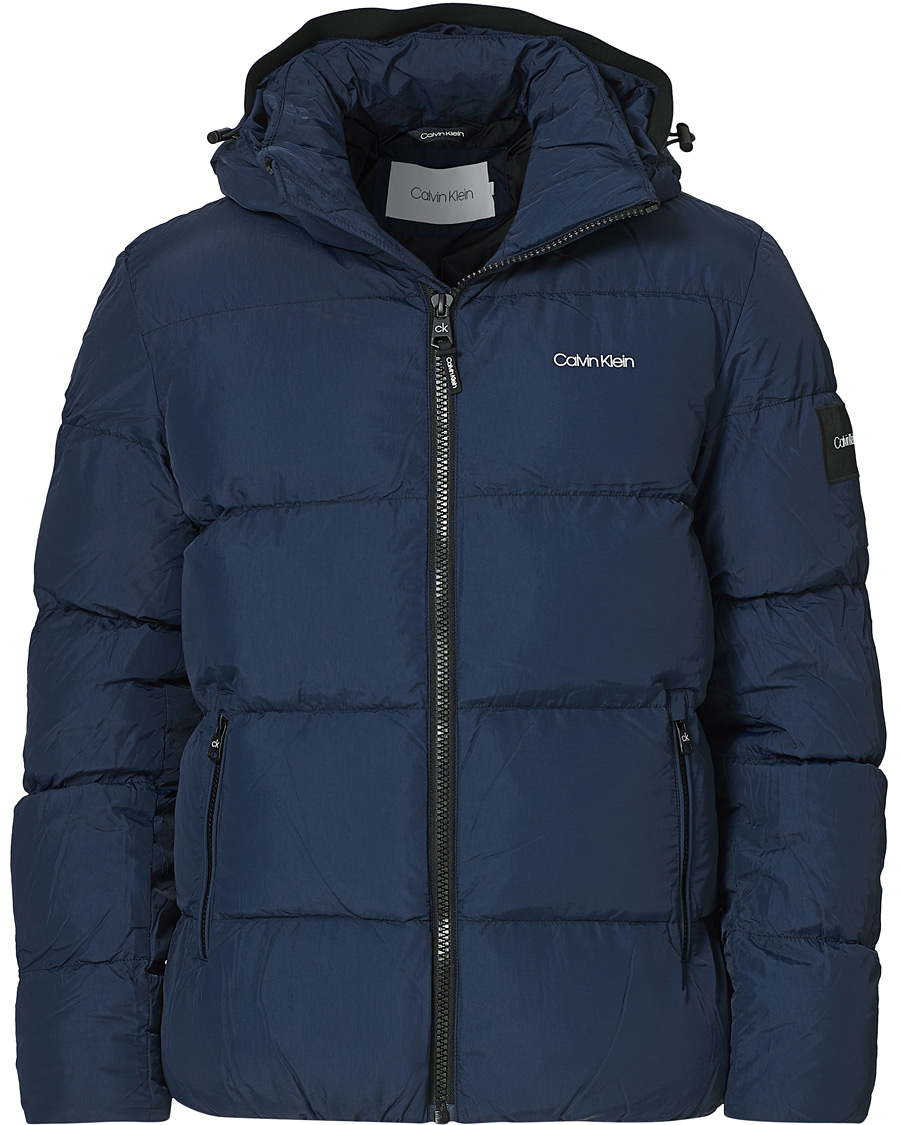 Men | Coats & Jackets | Calvin Klein | Crinkle Nylon Puffer Jacket Navy