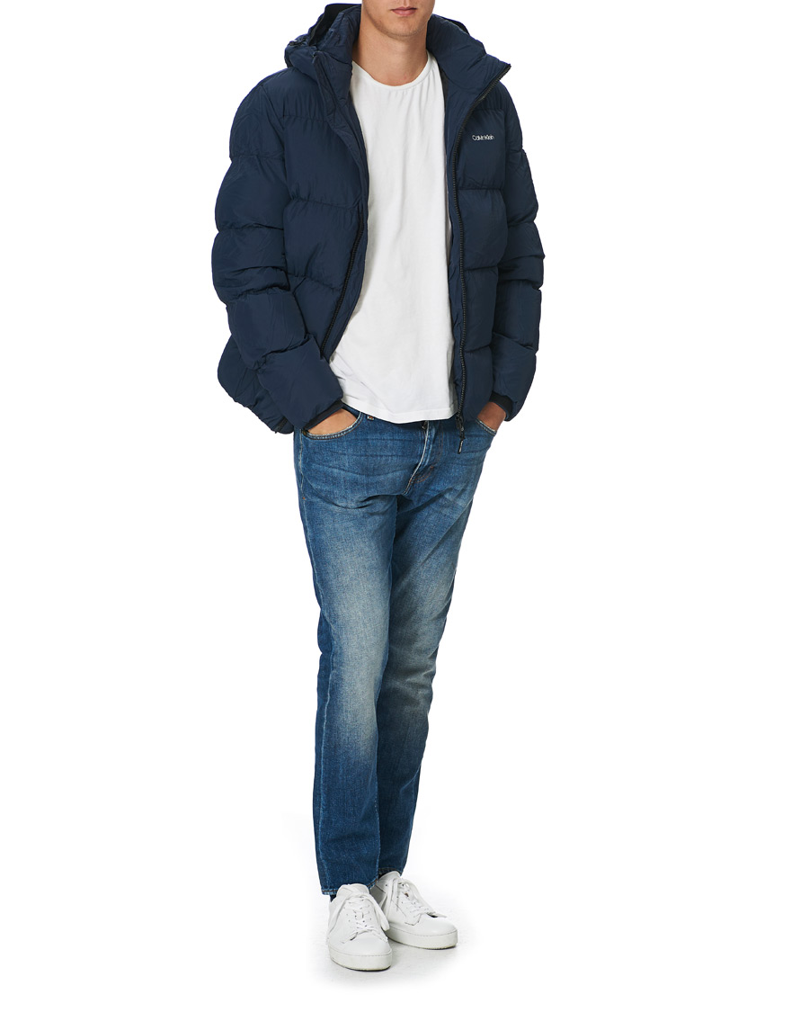 Men | Coats & Jackets | Calvin Klein | Crinkle Nylon Puffer Jacket Navy