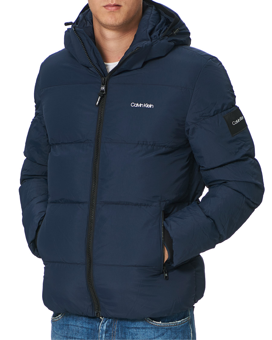 Men | Coats & Jackets | Calvin Klein | Crinkle Nylon Puffer Jacket Navy