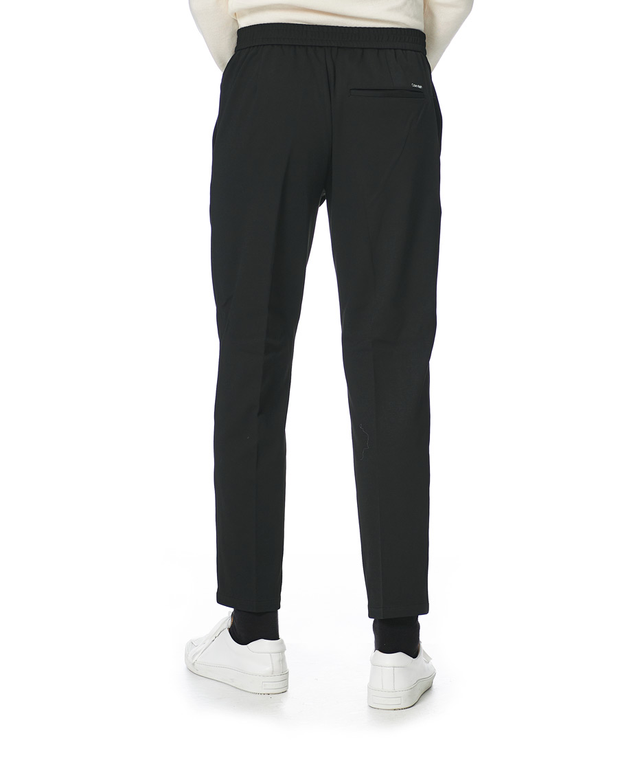 Men | Trousers | Calvin Klein | Tapered Fit Jersey Hybrid Pants Black