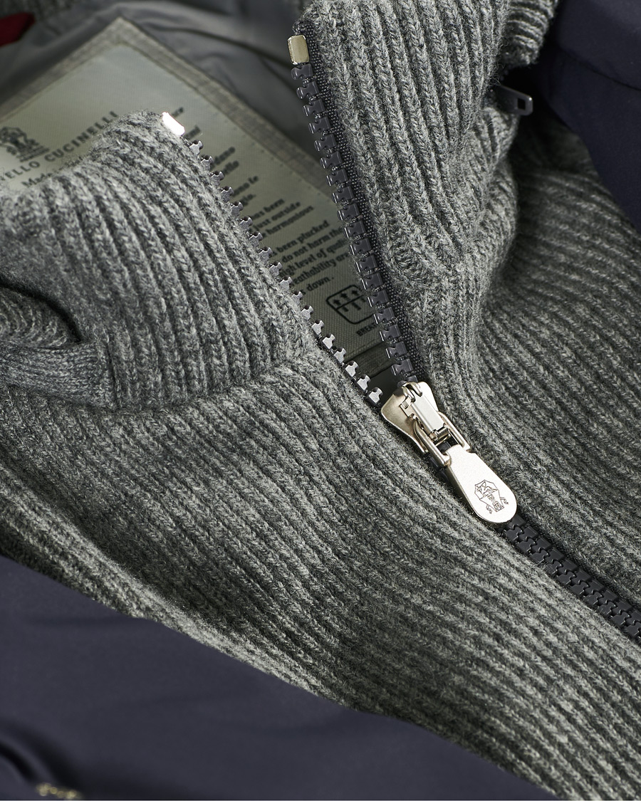 Men | Coats & Jackets | Brunello Cucinelli | Cashmere Lined Hooded Jacket Navy