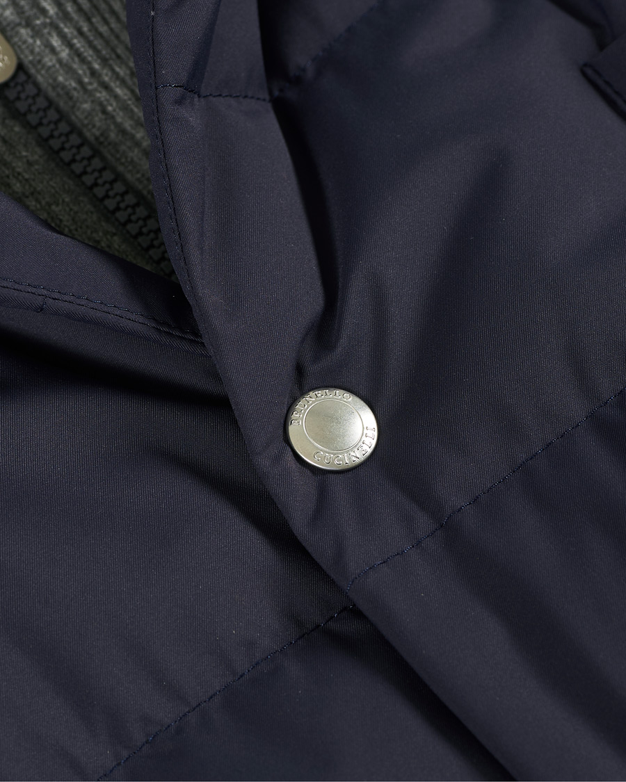 Men | Coats & Jackets | Brunello Cucinelli | Cashmere Lined Hooded Jacket Navy