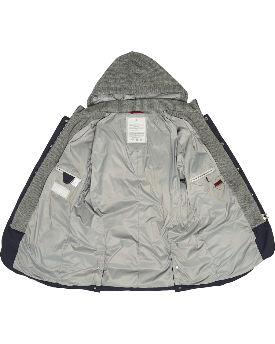 Men | Coats & Jackets | Brunello Cucinelli | Cashmere Lined Hooded Jacket Navy