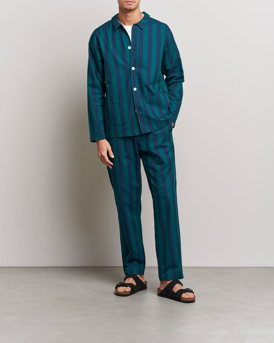 Men | Pyjamas & Robes | Nufferton | Uno Striped Pyjama Set Blue/Green