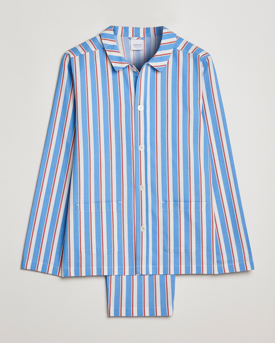 Men | Pyjamas & Robes | Nufferton | Uno Triple Striped Pyjama Set Blue/White/Red
