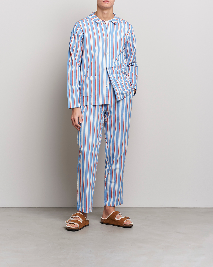 Men | Pyjamas & Robes | Nufferton | Uno Triple Striped Pyjama Set Blue/White/Red