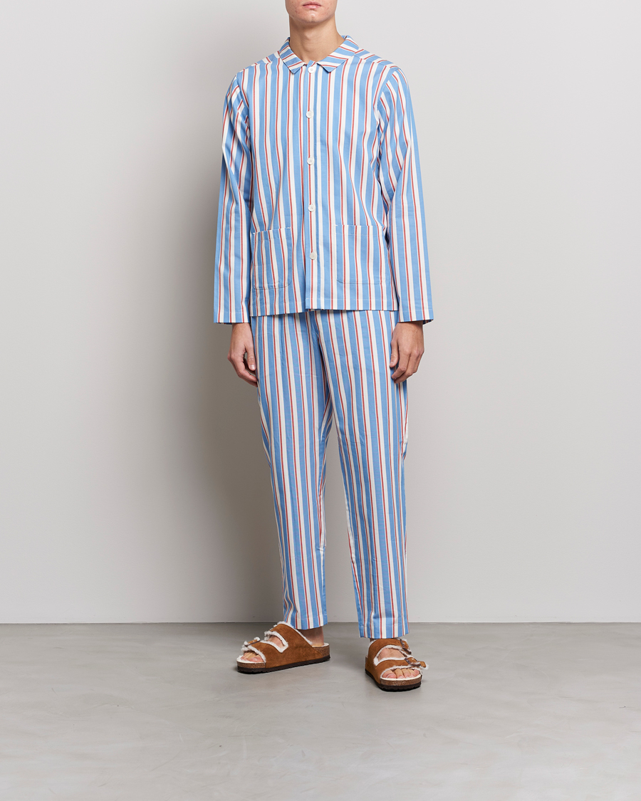 Men | Pyjamas & Robes | Nufferton | Uno Triple Striped Pyjama Set Blue/White/Red