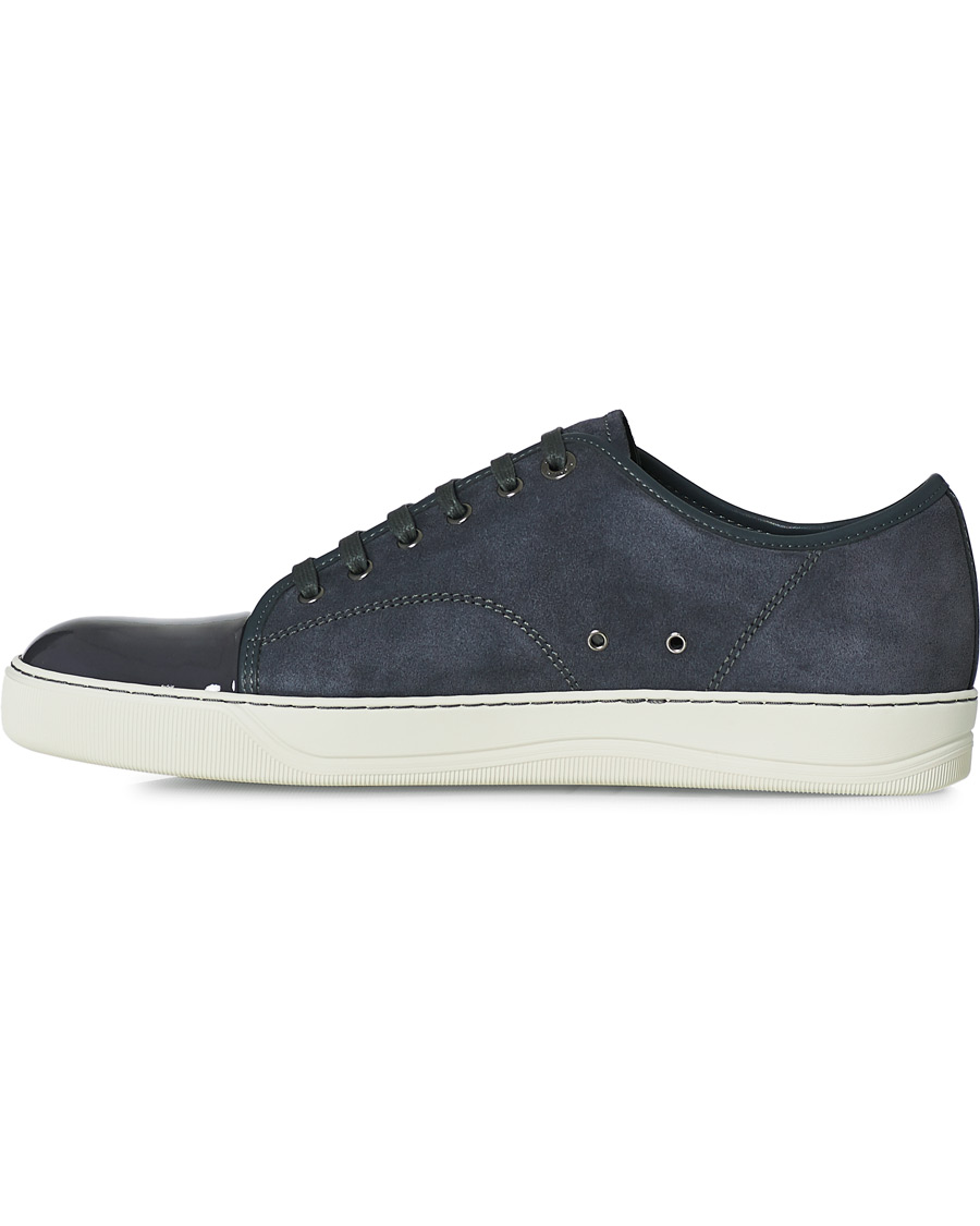 Men | Lanvin Patent Cap Toe Sneaker Slate Grey | Lanvin | Patent Cap Toe Sneaker Slate Grey