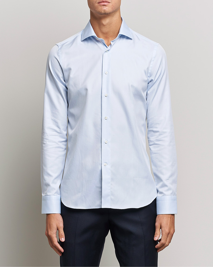 Men | Shirts | Canali | Slim Fit Cotton Shirt Light Blue