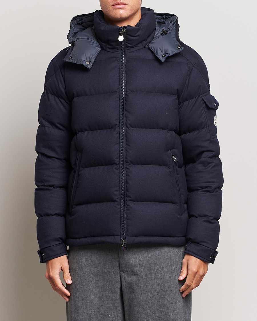 Men | Winter jackets | Moncler | Montgenevre Flannel Down Jacket Navy