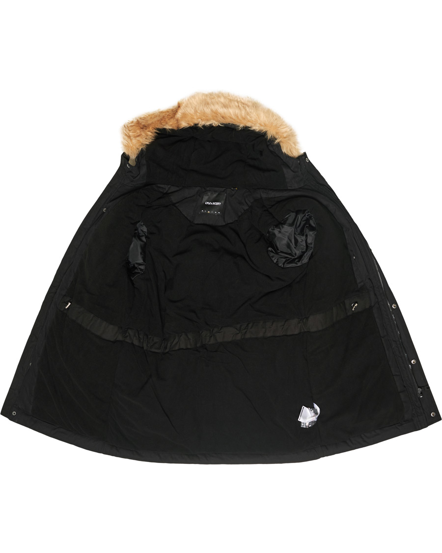 Men | Coats & Jackets | Lyle & Scott | Winter Weight Micro Fleece Parka Black