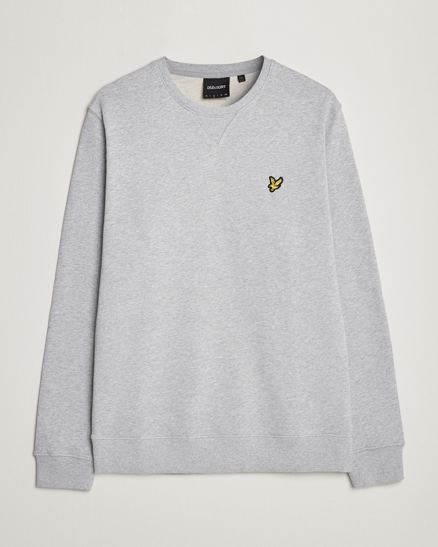Men | Sweaters & Knitwear | Lyle & Scott | Crew Neck Cotton Sweatershirt Light Grey Marl
