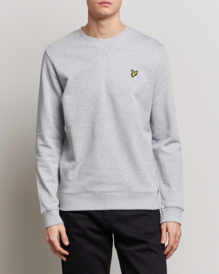Men | Sweaters & Knitwear | Lyle & Scott | Crew Neck Cotton Sweatershirt Light Grey Marl