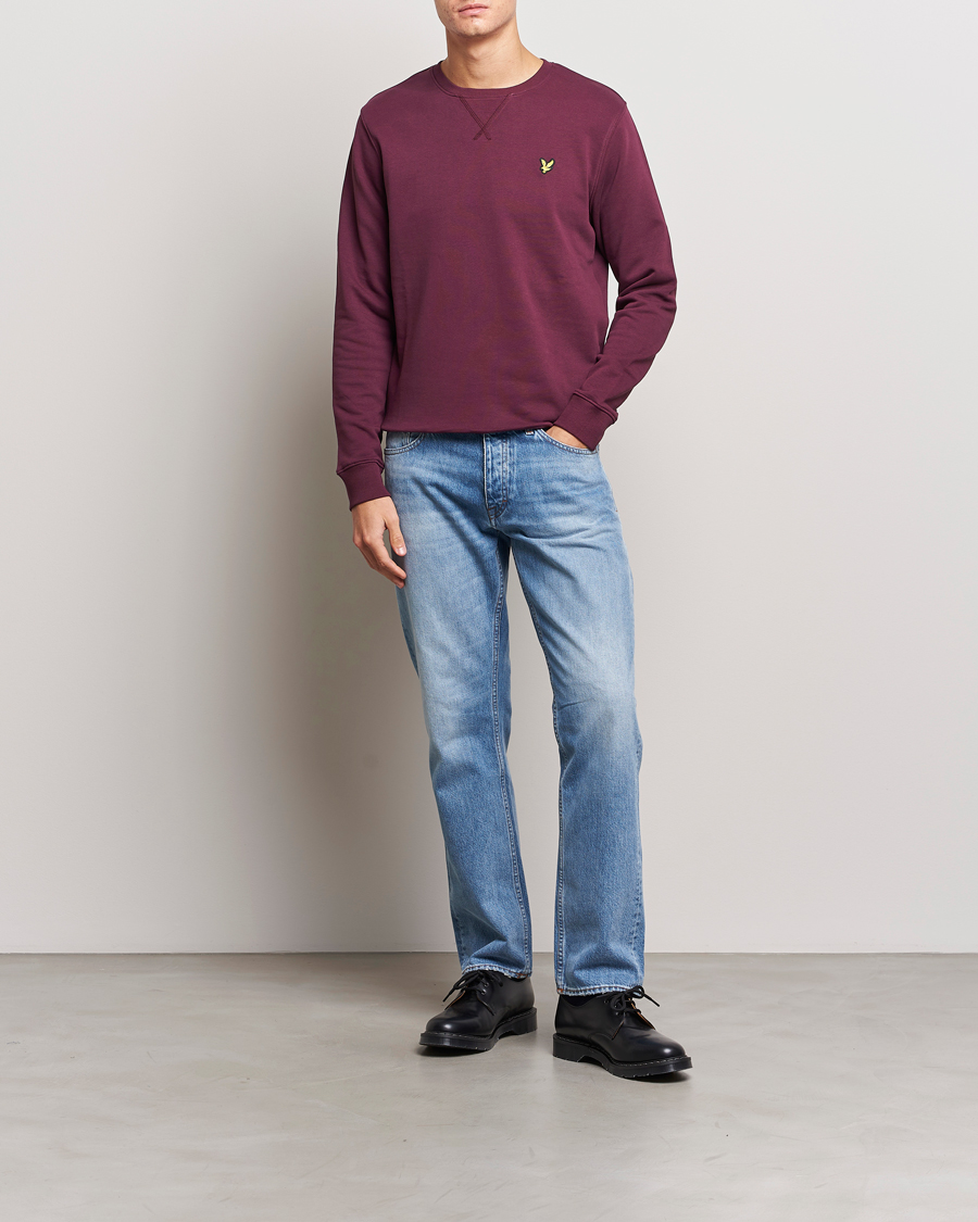 Men | Sweaters & Knitwear | Lyle & Scott | Organic Cotton Crew Neck Burgundy