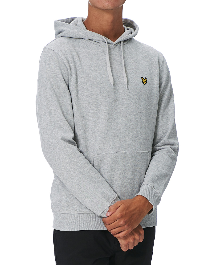 Men | Sweaters & Knitwear | Lyle & Scott | Organic Cotton Pullover Hoodie Light Grey Melange