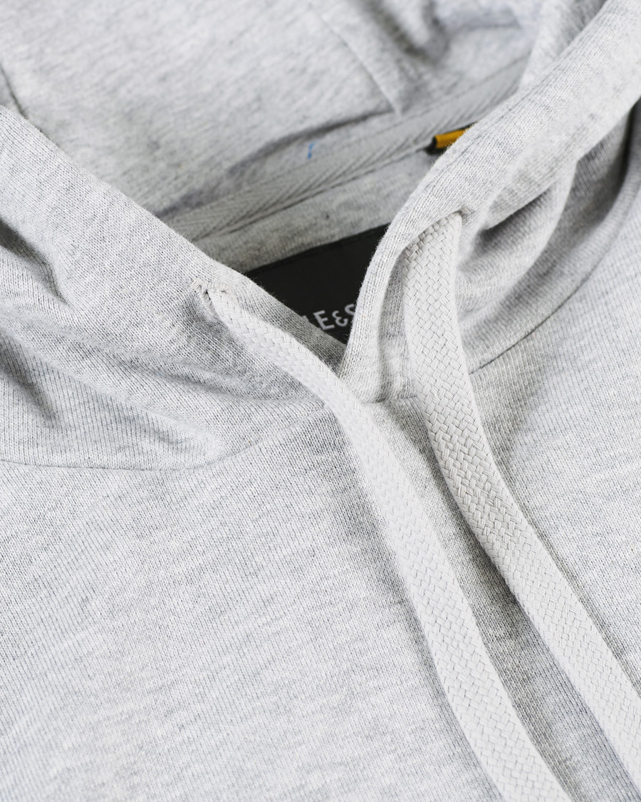 Men | Sweaters & Knitwear | Lyle & Scott | Organic Cotton Pullover Hoodie Light Grey Melange