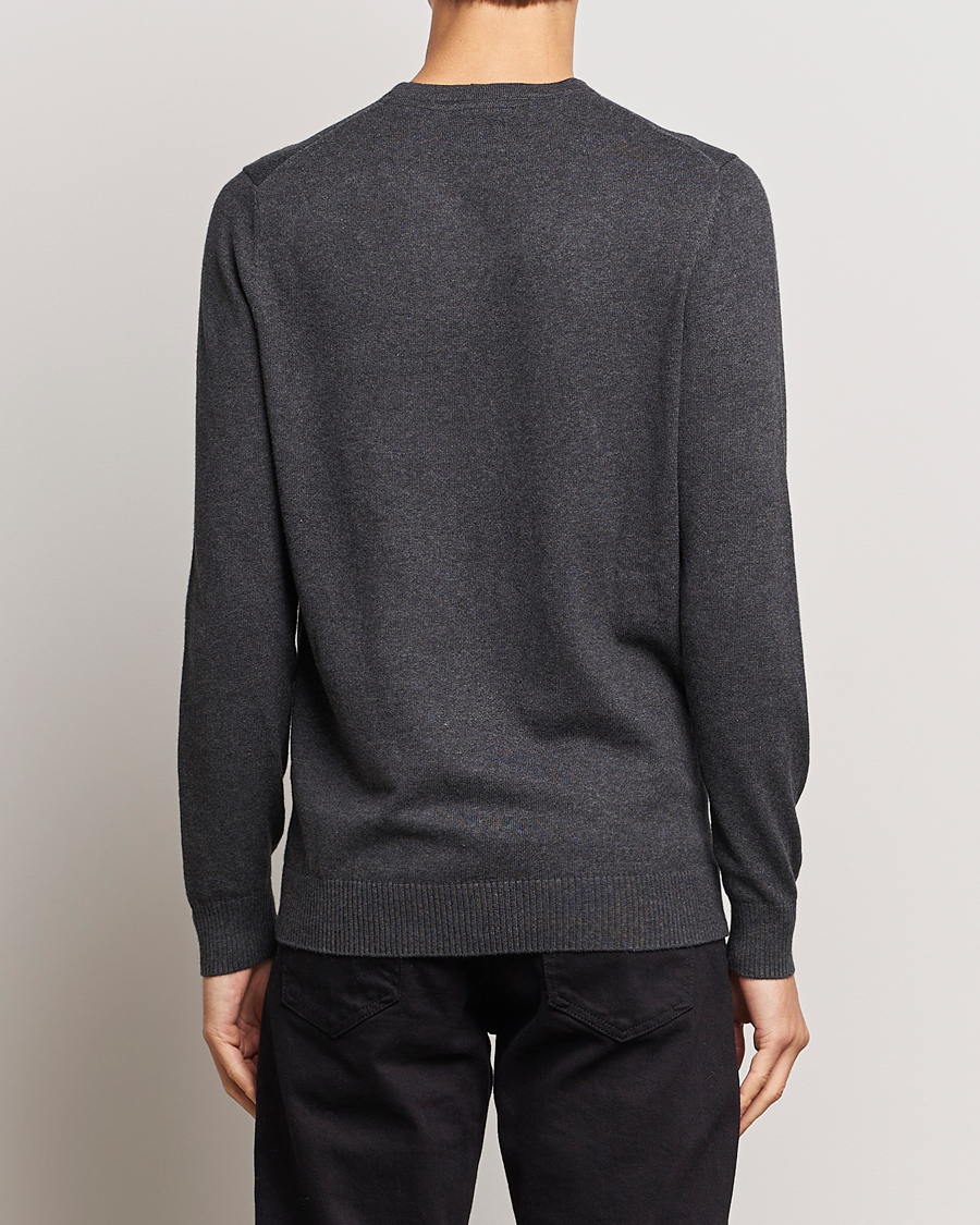 Men | Sweaters & Knitwear | Lyle & Scott | Cotton/Merino Crew Neck Jumper Charcoal Marl