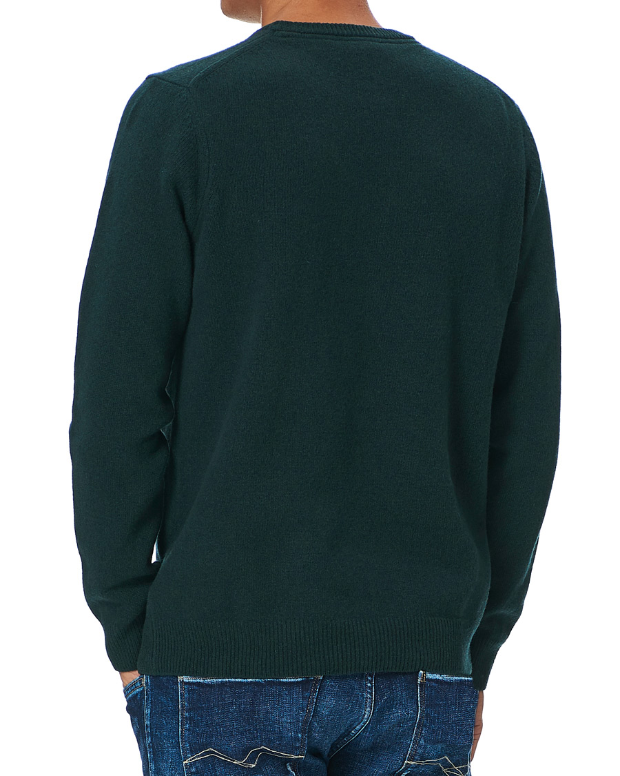 Men | Sweaters & Knitwear | Lyle & Scott | Lambswool Crew Neck Pullover Dark Green Marl