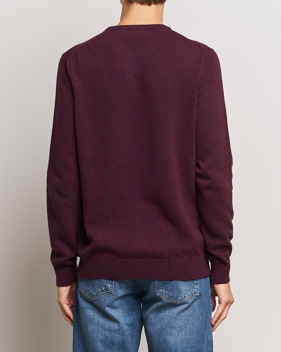 Men | Sweaters & Knitwear | Lyle & Scott | Lambswool Crew Neck Pullover Burgundy Marl
