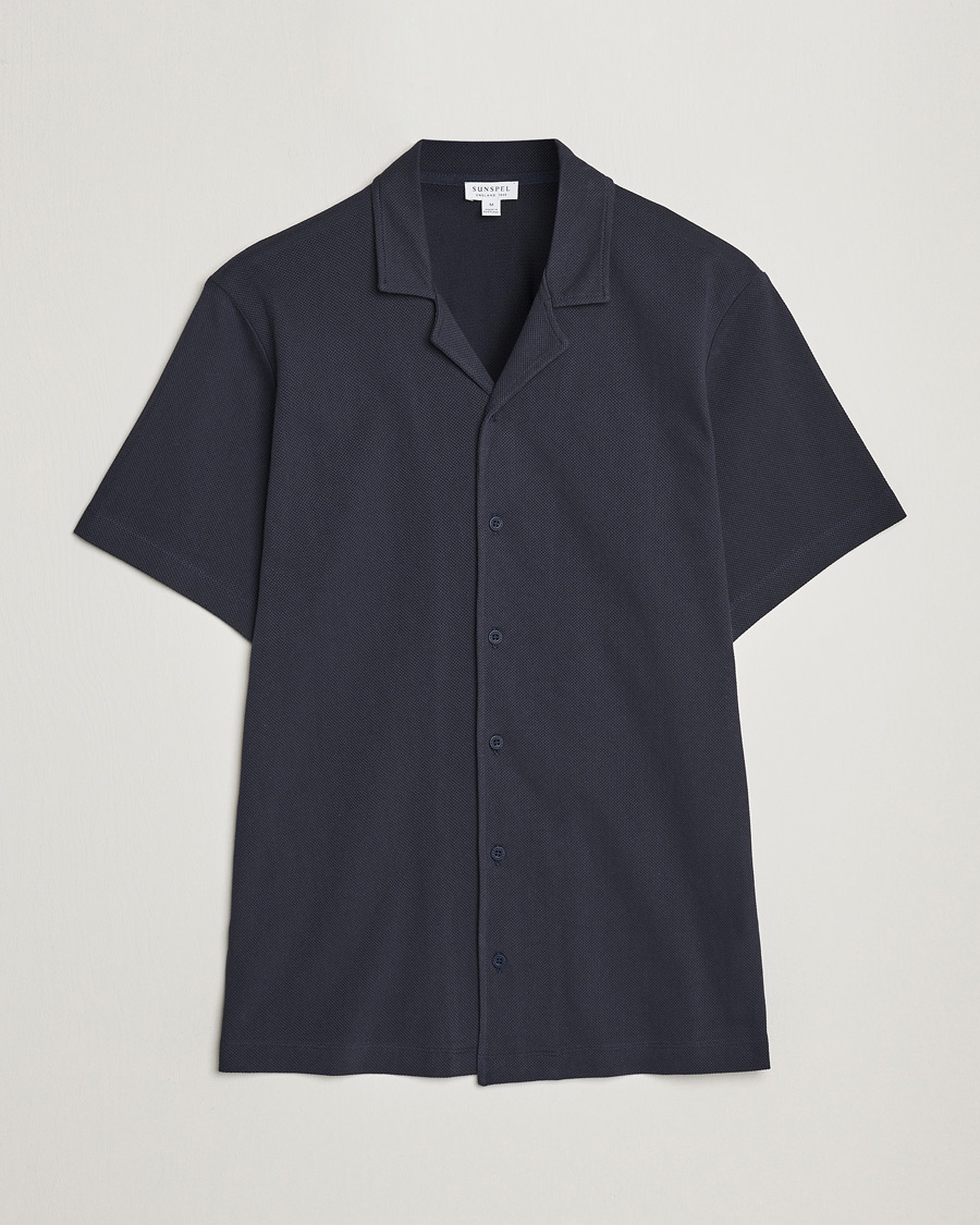 Men | Polo Shirts | Sunspel | Riviera Resort Shirt Navy