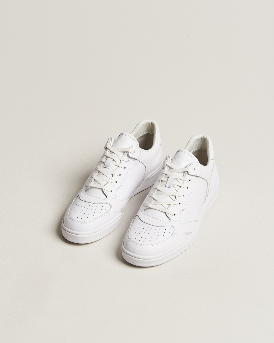 Men | White Sneakers | Polo Ralph Lauren | Court Luxury Leather Sneaker White
