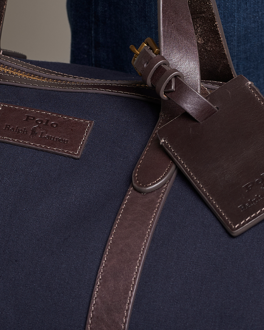 Men | Weekend Bags | Polo Ralph Lauren | Canvas/Leather Dufflebag Aviator Navy/Brown