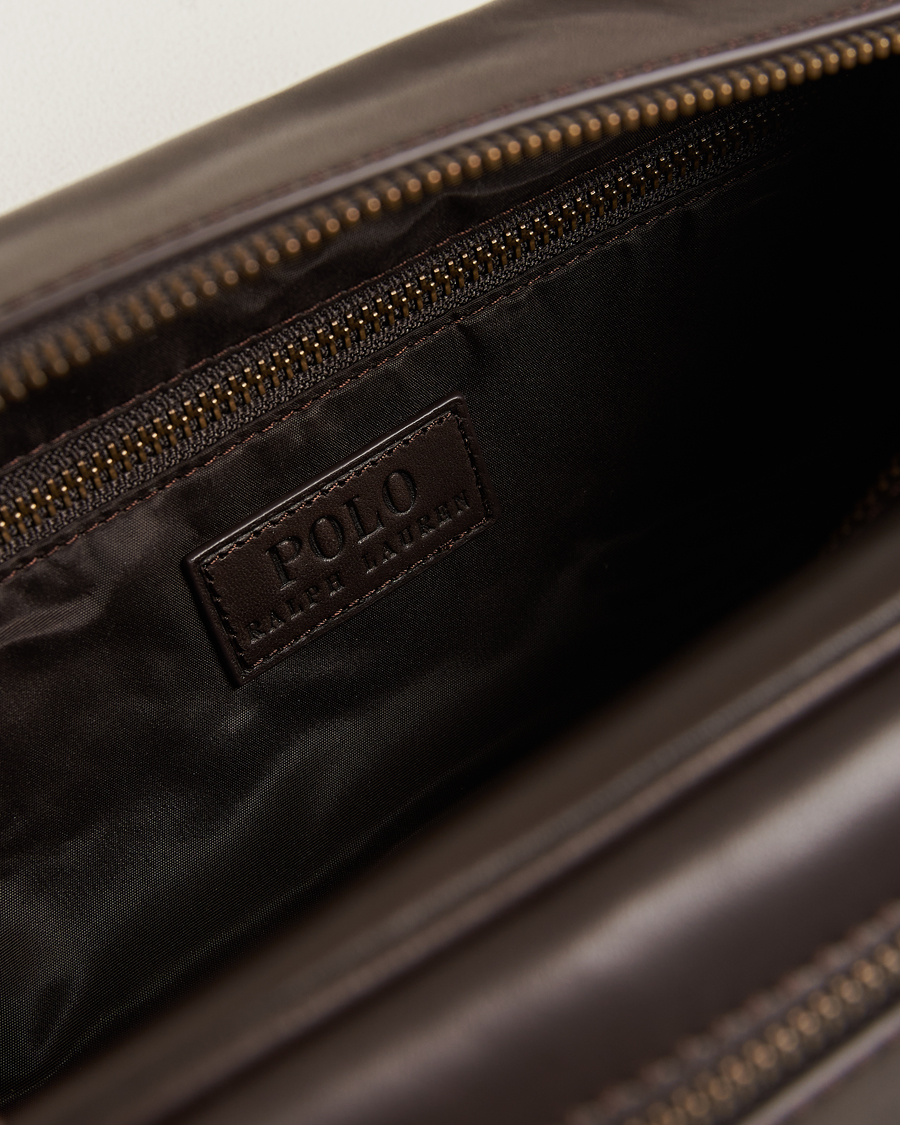 Men | Polo Ralph Lauren Leather Washbag Brown | Polo Ralph Lauren | Leather Washbag Brown